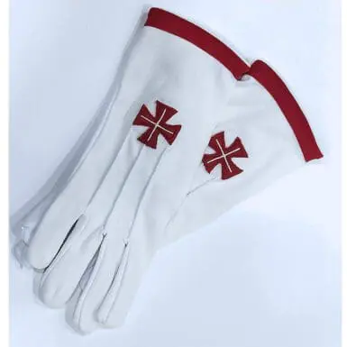 Luvas com cruz vermelho